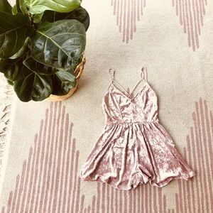Sexy, pink, velvet, romper